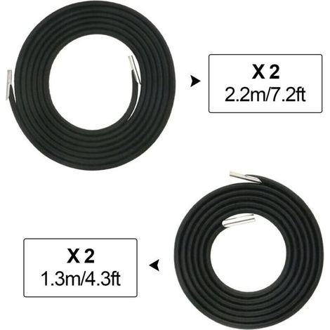 4 Pièces Corde Remplacement élastiques pour Chaise Longue Transat Pliante Inclinable Chaise Fauteuil inclinable, Zero Gravity Universelle Renforcer pour Fauteuil Relax Toile Voile (4 pcs) (1/3)