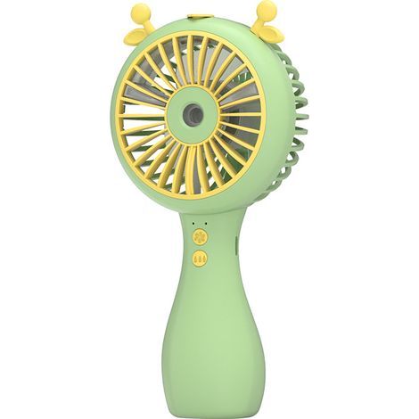 Tragbarer Ventilator (grün) mit Sprühfunktion, Mini-Ventilator, Wasserzerstäuber, USB-aufladbar, 3 Sprühstufen zur Kühlung (1/5)