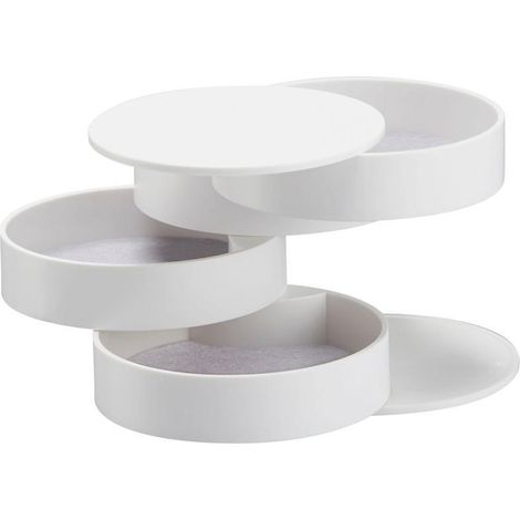 Support À Bijoux Rotatif - 4 Niveaux - En Plastique ABS - Pour Boucles D'oreilles Anneaux Colliers Bracelets - 1 Pièce (1/5)