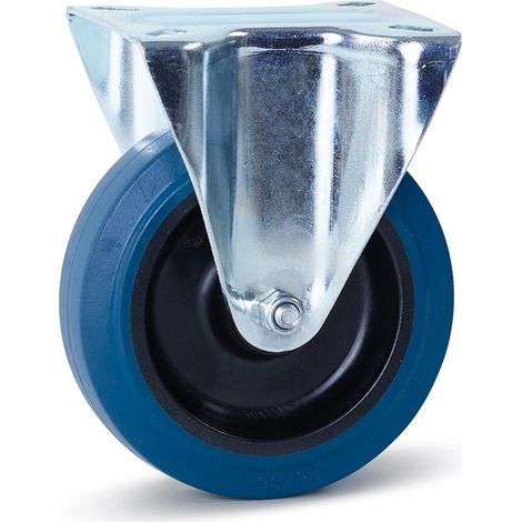 Roue fixe - MESO - Caoutchouc élastique bleu - 125mm - 180kg