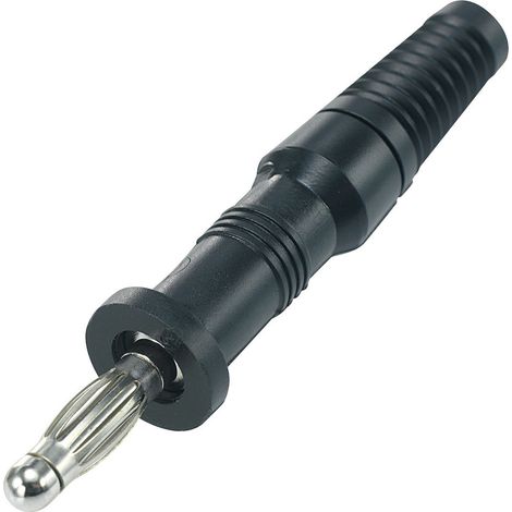 TRU COMPONENTS TC-R8-20A Lamellenstecker Stecker, gerade Stift-Ø: 4 mm Schwarz 1 St.