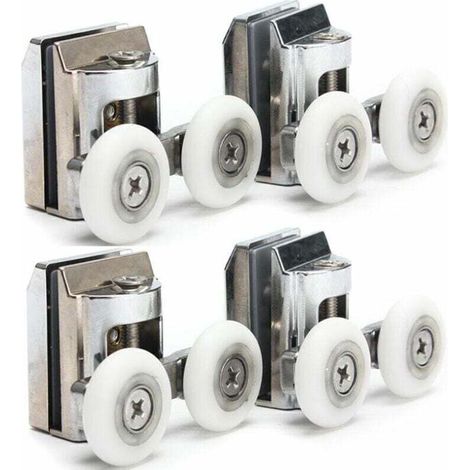 Roulette pour Porte ​de Douche Galets de Roulettes Douche Porte Coulissante 23mm de Roulement de Rechang Nylon Alliage de Zin (1/4)