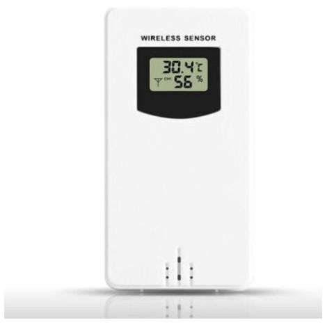 VtiziklAccessoires de station météo capteur sans fil sonde moniteur de température capteur de remplacement extérieur blanc neutre 53.49.6cm 1 pièce