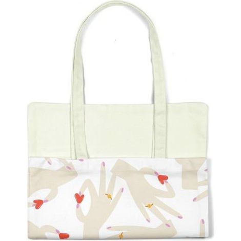 Sac Tote - Sac Shopping Réutilisable En Coton - 34 x 40 cm - Anses Longues - Lavable En Machine - 1 Pièce (1/4)