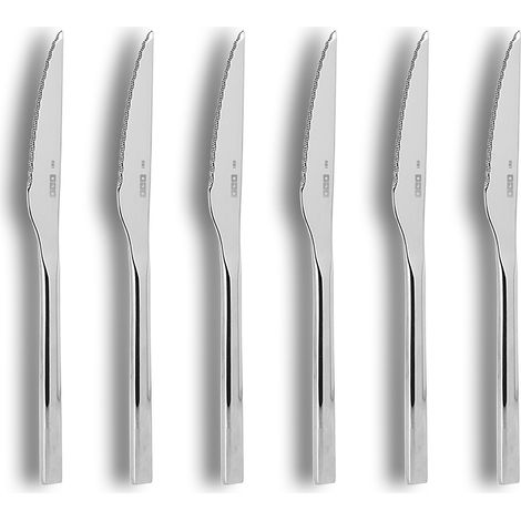 Lot de 6 couteaux à steak en acier inoxydable, NATURE