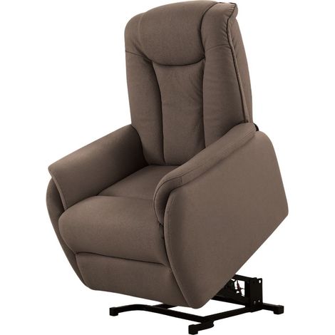 Fauteuil relax releveur tissu polyester imitation cuir brun - PANAME (1/5)