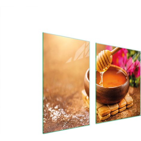 Assiette en verre et planche à découper 100x52 miel (1/5)