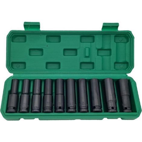 10 Pièces 8-17mm Douille à Tête de Clé Électrique 1/2 Pouce Douille Pneumatique Noire (1/5)