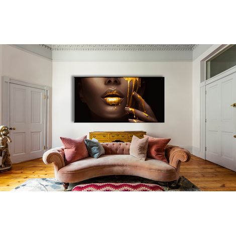 La Bouche - Quadro Canvas Contemporaneo su telaio in legno - Misura: 50x100 cm (1/4)