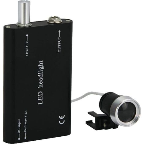Lampe frontale portable pour loupe binoculaire médicale chirurgicale dentaire Noir (1/5)