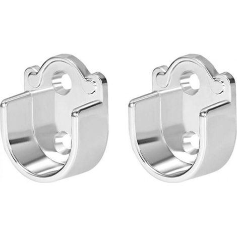 Pair Lot de 2 supports de tringle à bride, douille en alliage de zinc pour tringle de placard, tringle à rideau de douche (taille : 22 mm, 2 pièces)