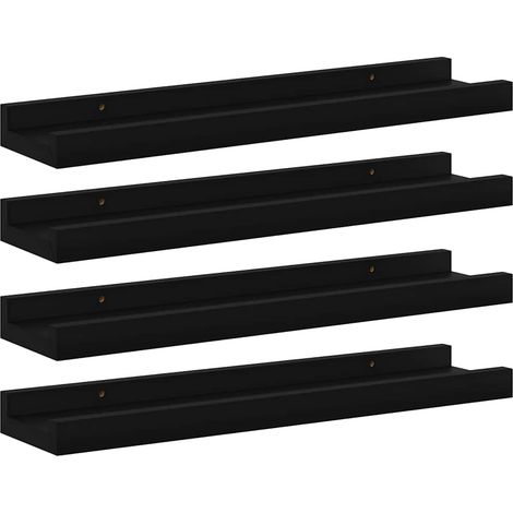 Maison Exclusive - Wandregale 4 Stk. Schwarz 40x9x3 cm (1/5)
