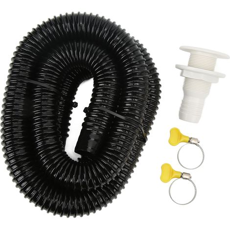 Kit d'installation de pompe de cale marine avec colliers de serrage et raccord traversant pour bateaux, yachts et camping-cars, noir, 1 1/8 po (1/5)