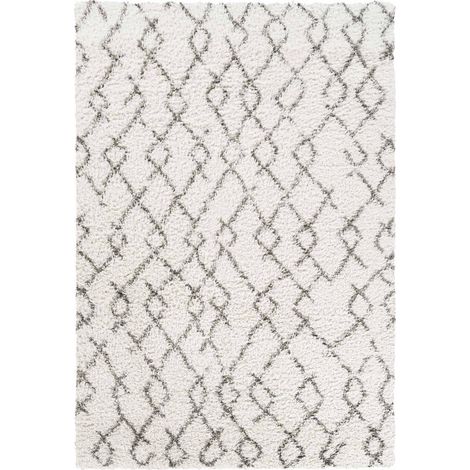 Tapis berbère motif ethnic 60x110 crème LYN4 BENYLE B
