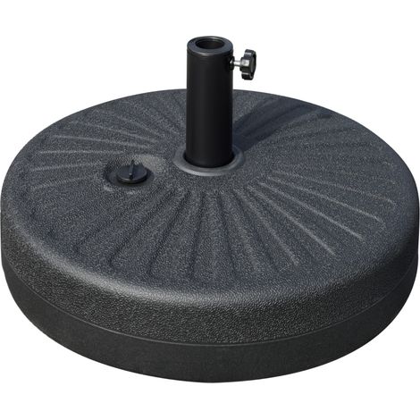 Base per Ombrellone da Giardino con Palo Centrale Φ3.8cm e 4.8cm, HDPE Nero