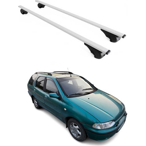 OMAC Dachträger Querträger für Fiat Palio 1996-2006 – Abschließbar – Max. 75 kg – 2 Stangen Stahl Silber (1/5)