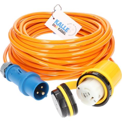 Kalle Landanschlusskabel CEE 230V 32A 4,0mm² Marinco Extreme Signal Orange IP44 15 Meter
