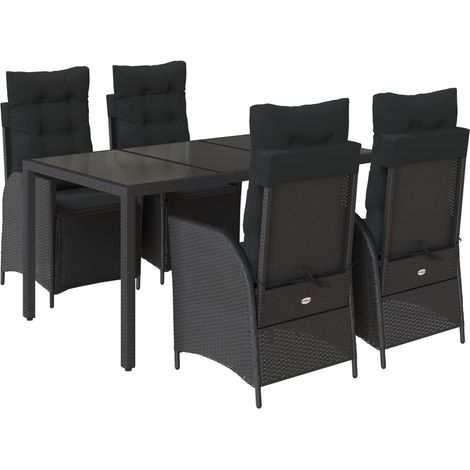 Maison Exclusive - Set de muebles jardín 5 pzas con cojines ratán (1/5)