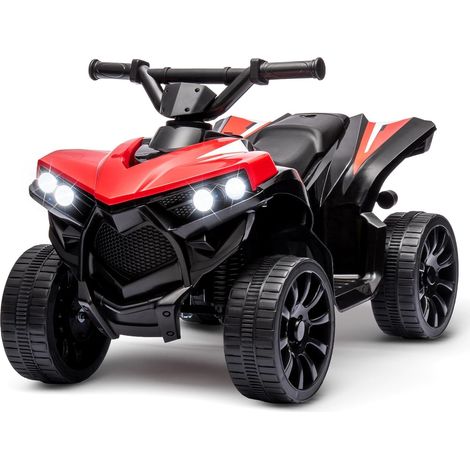 6V Quad Électrique Enfants avec Deux Moteurs, Vitesse Réglable (3-6 KM/H), LED, Musique, Haut-Parleur et USB, 4 Roues Antidérapantes, 3+(Rouge) (1/5)
