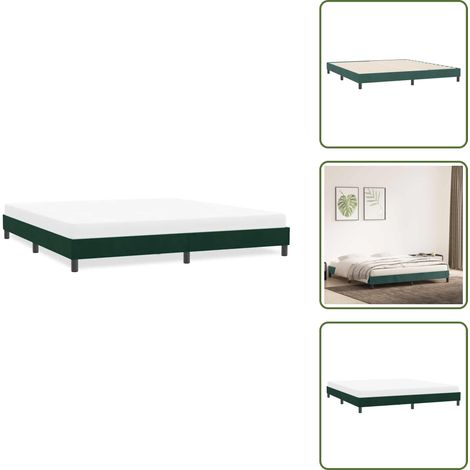 vidaXL Cadre de lit sans matelas vert foncé 180x220 cm velours (1/5)