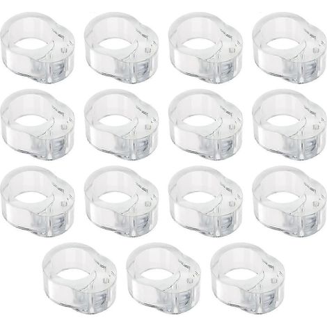 Lot de 15 protections de poignée de porte en PVC transparent, amortisseurs de bruit, protections anti-collision pour poignées de porte de 16 à 18 mm de diamètre. (1/4)