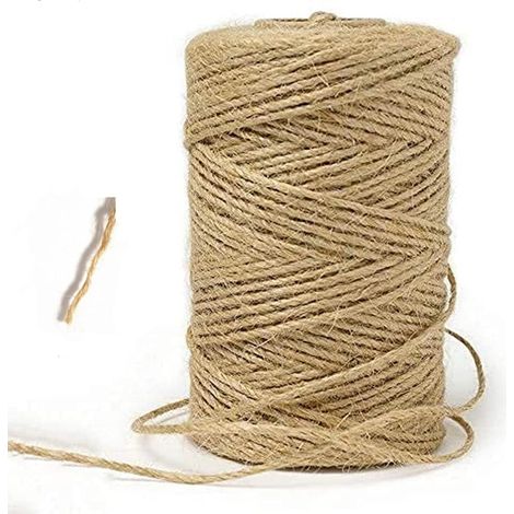 100M Jute Twine, Garden Twine, Natural Jute Rope, Arts Crafts Twine, for Gardening, Decoration, Gift Wrapping, Creative Arts, Tag Lanyard (1mm)- (1/5)