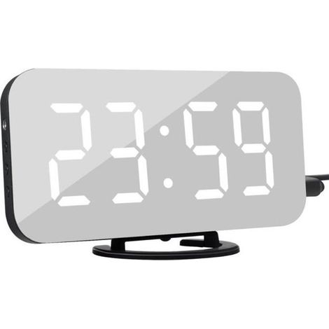 Réveil Numérique LED - Marque - Modèle - Luminosité Réglable - Double Ports USB (1/4)