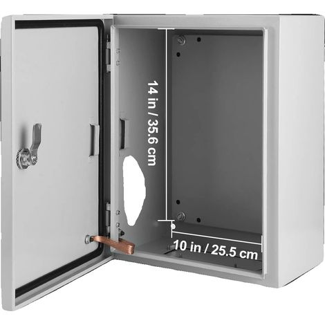 Caja de conexiones eléctricas, resistente al agua IP66, diseño con cierre seguro, 16 x 12 x 8 pulgadas. (1/2)