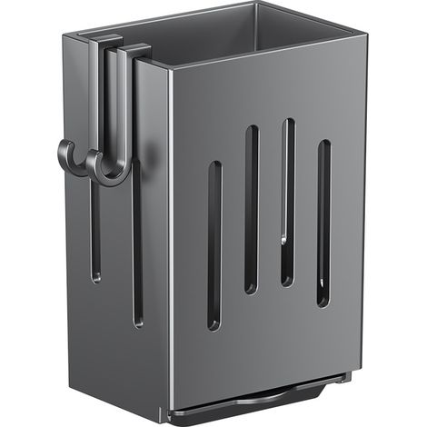 Estante multifuncional para utensilios de cocina, organizador de cubiertos de pared con escurridor para palillos (1 pieza - gris) (1/5)