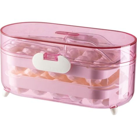 Machine à glaçons double couche en plastique pour la cuisine - Facile à utiliser avec une pelle à glaçons