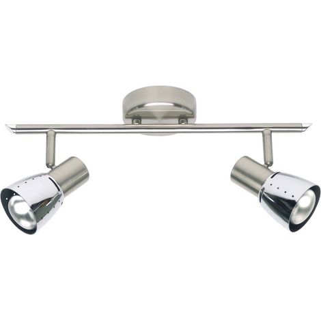 BRILLIANT lampe lave spot tube 2 feuilles fer / chrome 2x R50, E14, 40W, adapté aux lampes à réflecteur (non incluses) Échelle A ++ à E Têtes pivotantes (1/3)