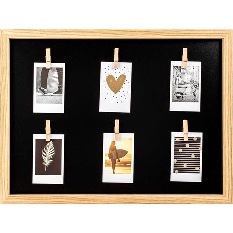 Cadre photo naturel 40 x 30 cm MDF avec 6 clips en bois IR040H (1/5)