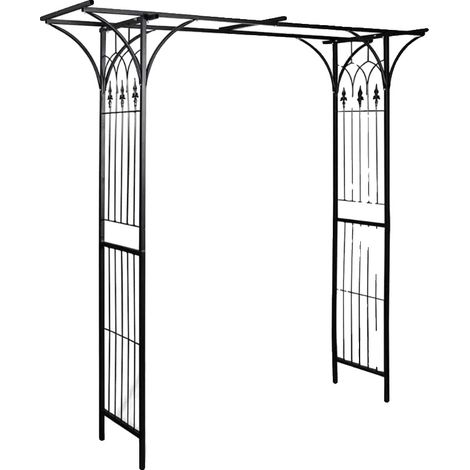 Gartenbogen, langlebige Kunststoffkonstruktion, Unterstützung für Kletterpflanzen, schwarz (1/2)