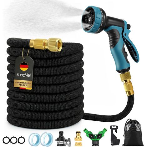 15m Flexibler Gartenschlauch Wasserschlauch dehnbarer Flexischlauch flexibel (1/5)