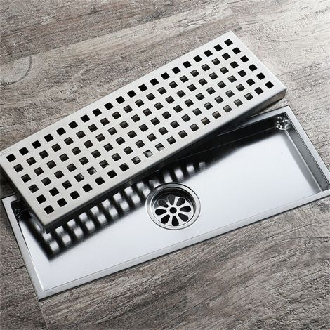 Siphon de sol - Siphon de sol extérieur pour salle de bain - Siphon de sol extérieur pour balcon épaissi anti-blocage, anti-insectes et anti-odeurs 10×30cm (1/4)