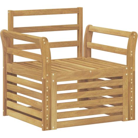 Outdoor Sofa Set Solid Acacia Wood White vidaXL (1/5)