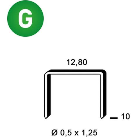 8 000 Agrafes Galvanisées P-10 - 12.8x10x0.5x1.25 mm - D-Work