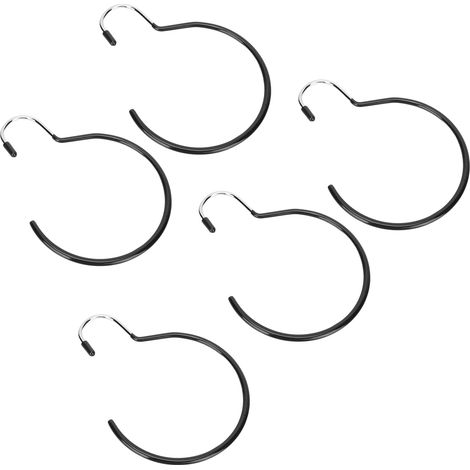 Lot de 5 crochets muraux polyvalents noir, patère adhésive pour dressing, salle de bain, salon de coiffure, idéal pour peignoirs, écharpes, ceintures, accroche-vêtements spacieux. (1/5)