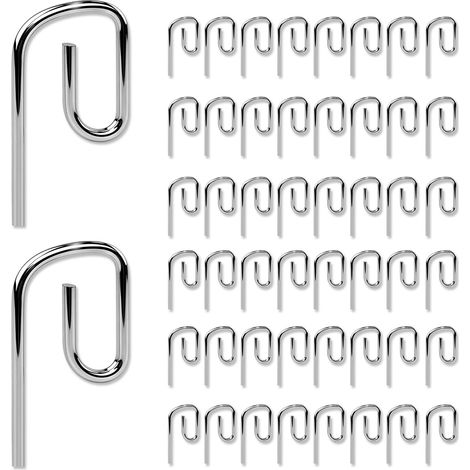 50 Pièces Crochets Rideau Rail Métal Solide, Acier Inoxydable Anti-Corrosion pour Rideaux Lourds, Fixation Facile Fenêtre Douche Cuisine, Durable & Fiable (1/5)