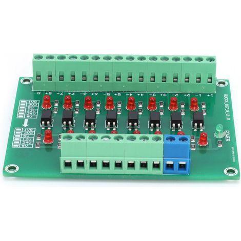 Module d'isolement Optique Fréquence de Commutation de Limite 20 KHz 12V à 3,3 V 8 Canaux Optocoupleur PLC Carte Convertisseur Module d'isolation Optique8 Channel Optoco Cet Optique et Non Barrage. (1/5)