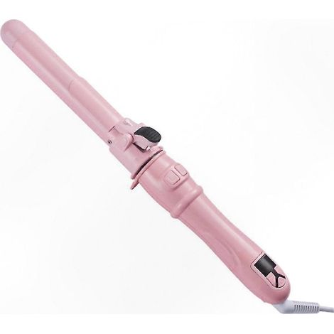 Fer à friser rotatif automatique 28 mm pour créer de belles ondulations et boucles - Outil de coiffure professionnel, rose, prise européenne standard, 28 mm (1/5)