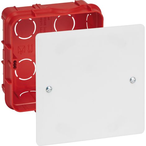 Legrand – Boîte de dérivation pour maçonnerie 85x85x40mm – Couvercle avec vis – Parois défonçables pour flexibilité d'installation (1/3)