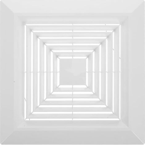 Couvercle de ventilateur d'extraction d'air pour salle de bain - En plastique blanc - Carré - Couvercle de rechange - Pour ventilateur de plafond - Protection contre la poussière (1/5)