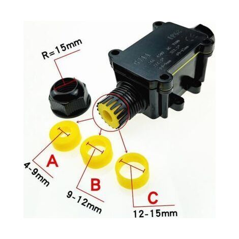 NALOOKAMIC Lot de 3 boîtes de jonction IP68, connecteur de protection étanche à 2 voies pour câbles souterrains extérieurs, destiné aux connexions électriques.