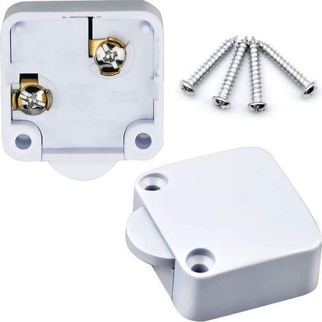 2 Pièce Interrupteur de Placard D'armoire Interrupteurs 2A/250V Interrupteur Automatique Placards pour S'applique à Divers Appareils D'éclairage et Tous Types Portes (Blanche) (1/5)