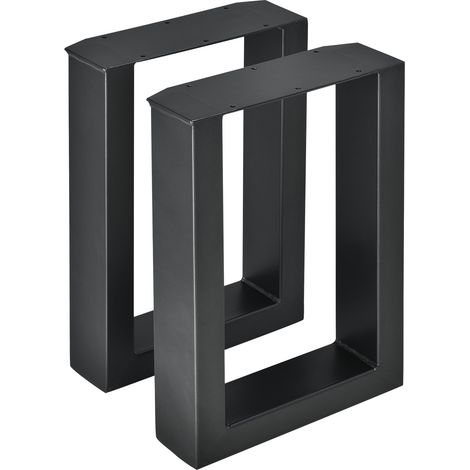 Set de 2x patas para bancos Makers - Acero - 30 x 43 cm - Negro [en.casa]