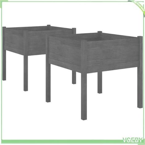 Jardinière - FAFEICY - 810818 - Noir - Pin massif - 70x70x70 cm (Pack 2) (1/5)