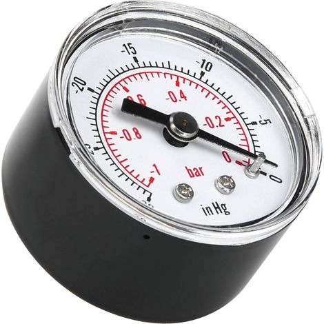 Manomètre à vide à double échelle -10 bar / -300 inHg, raccord arrière 1/8 BSPT (1/5)