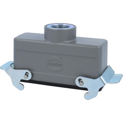HARTING Han 24B Embase prolongatrice bas, 1xM25 sortie de câble droite, avec 2 étriers transversaux Presse-étoupe M25 Plage de serrage 9,0 mm - 17,0 mm - 1 Stück (1/2)