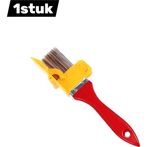 ZHIJIA PREMIUM Pinceau estompeur et séparateur pour peinture décorative, avec manche en bois, pour huile, aquarelle et fresques, rouge (1/5)